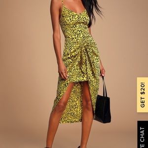 NWT Lulu’s Tie Front Leopard Print Dress size M